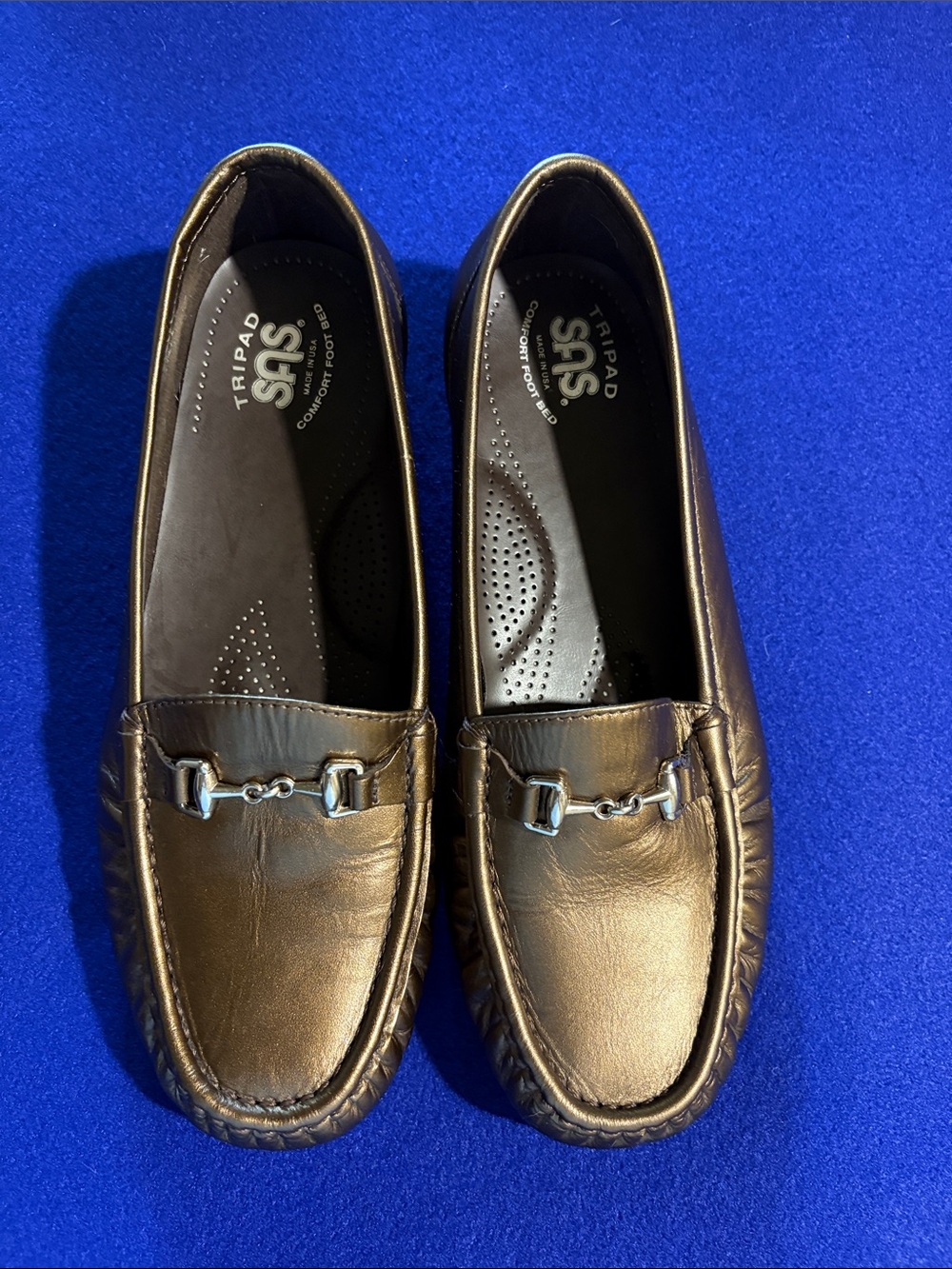 SAS Metro Loafers in Metallic Bronze 9.5 WW - Double Wide